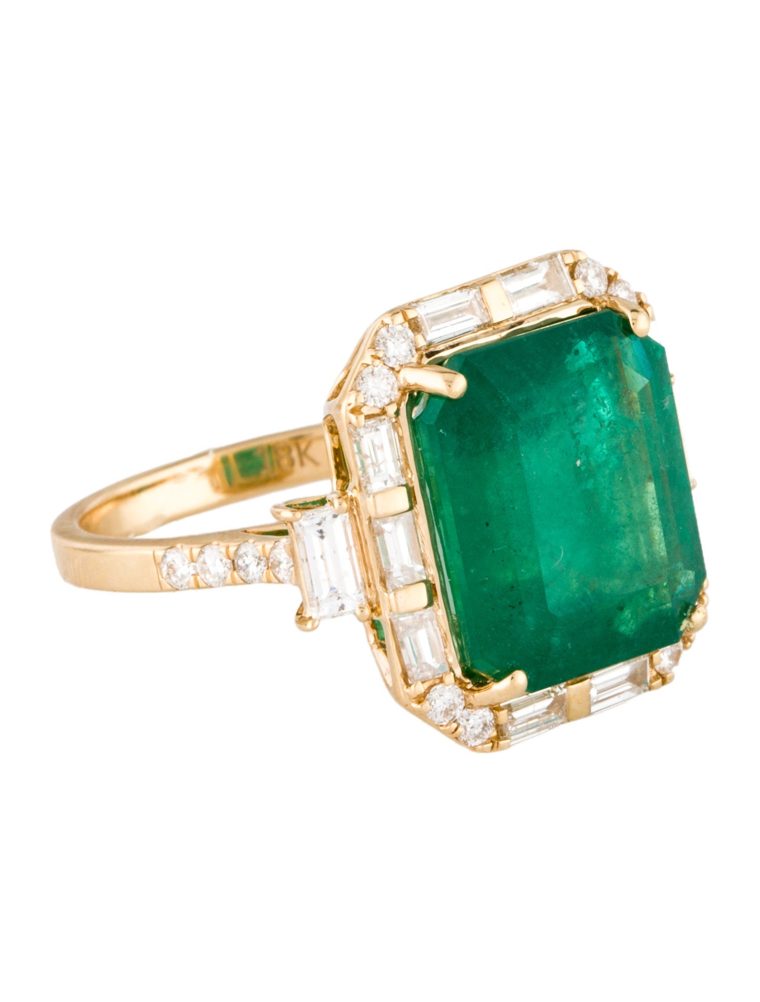 Effy Jewelry 18K 7.65ct Emerald & Diamond Cocktail Ring