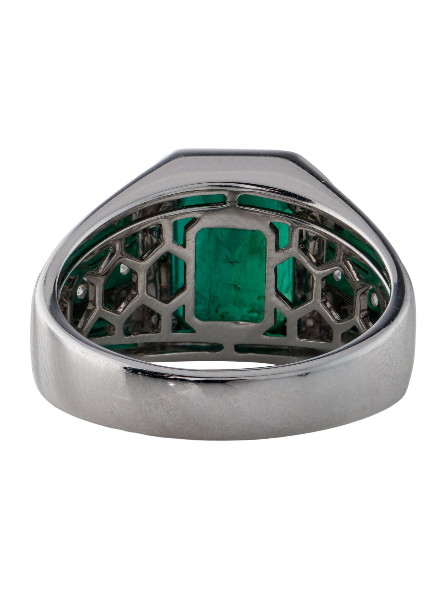 Effy Jewelry 18K 5.30ct Emerald & Diamond Signet Ring