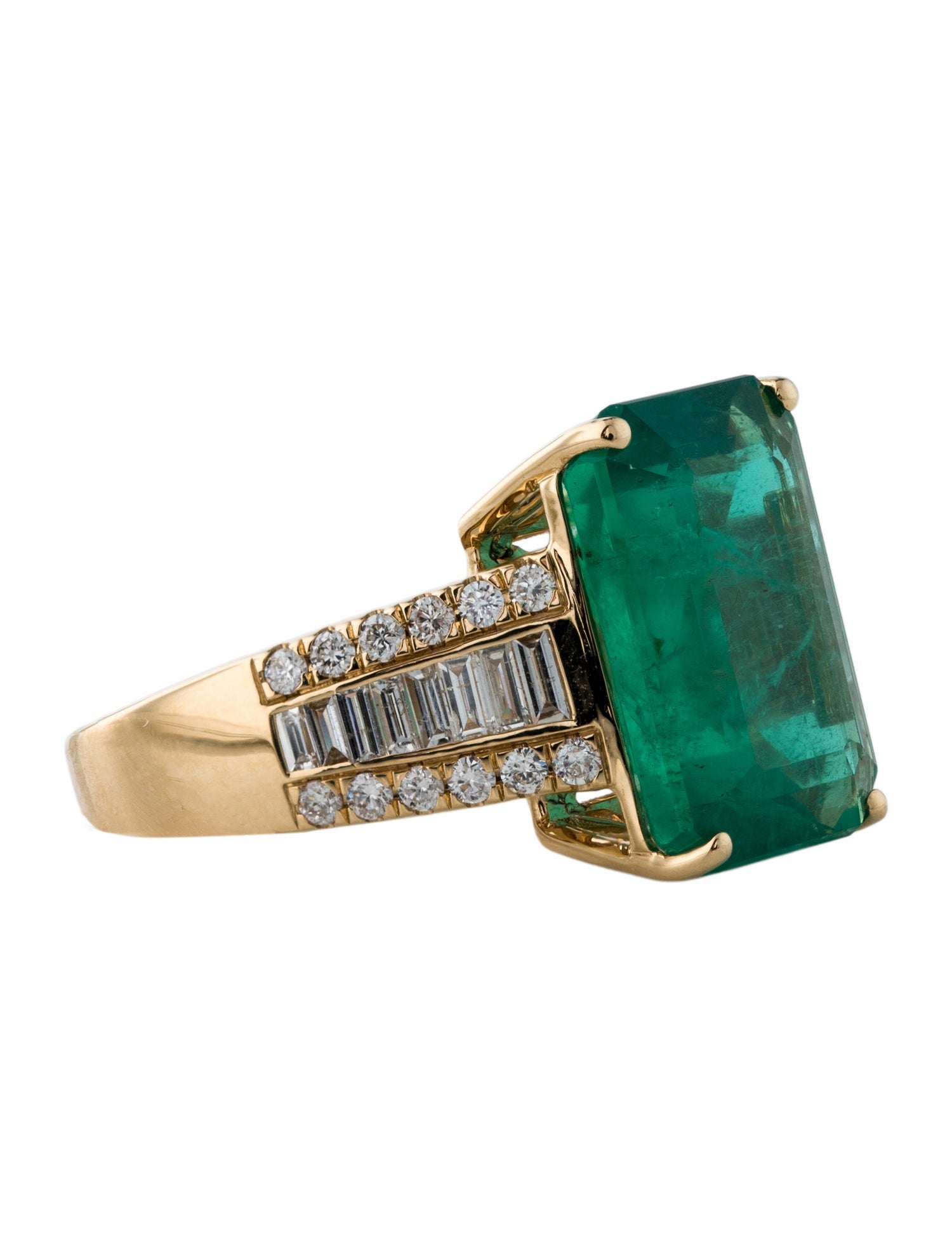 Effy Jewelry 18K 5.44ct Emerald & Diamond Cocktail Ring