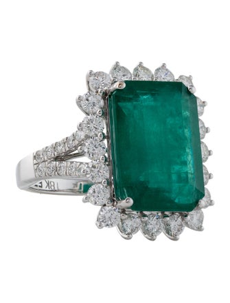 Effy Jewelry 18K 8.25ct Emerald & Diamond Cocktail Ring