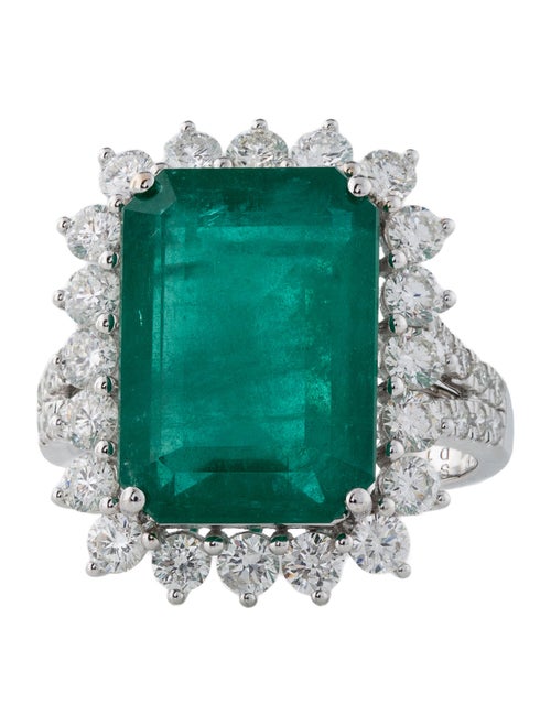 Effy Jewelry 18K 8.25ct Emerald & Diamond Cocktail Ring