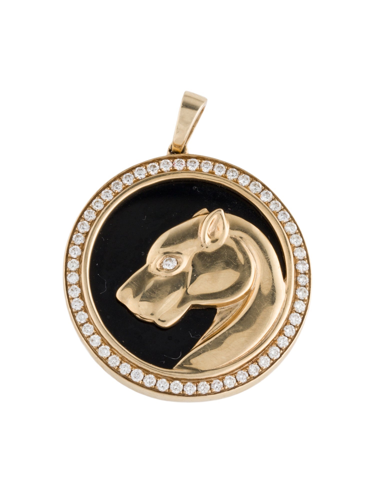 Effy Jewelry 14K Onyx & Diamond Panther Pendant