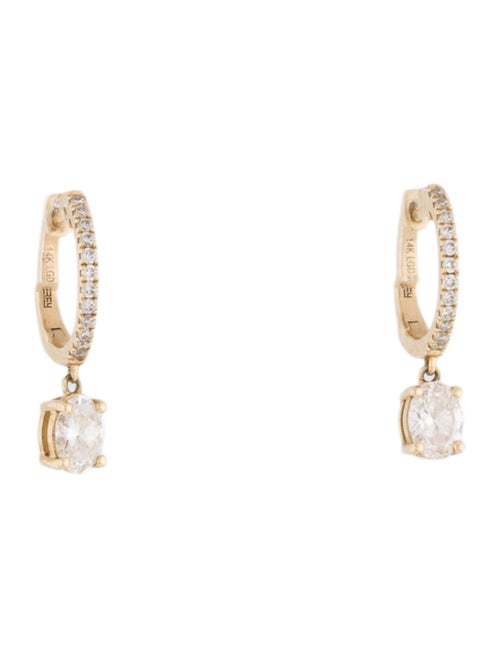 Effy Jewelry 14K Lab-Grown Diamond Huggie Drop Earrings