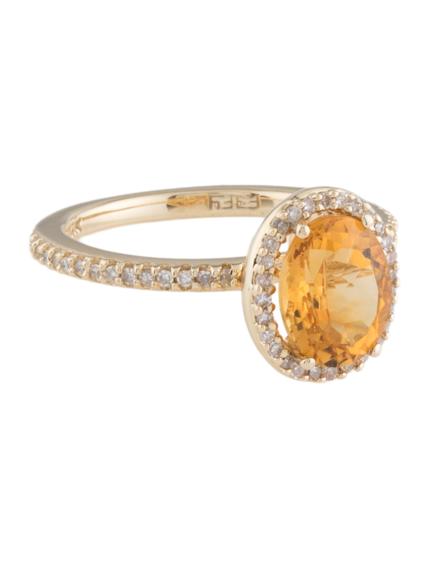 Effy Jewelry 14K Citrine & Diamond Cocktail Ring
