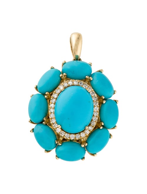 Effy Jewelry 14K Turquoise & Diamond Pendant