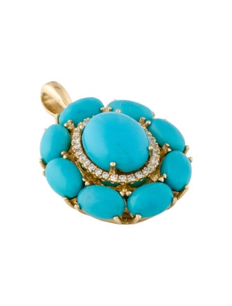 Effy Jewelry 14K Turquoise & Diamond Pendant