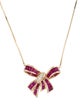 Effy Jewelry 14K 2.87ct Ruby & Diamond Bow Pendant Necklace
