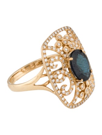 Effy Jewelry 14K Sapphire & Diamond Open Frame Cocktail Ring