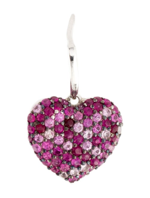 Effy Jewelry Ruby & Sapphire Splash Heart Drop Single Earrings