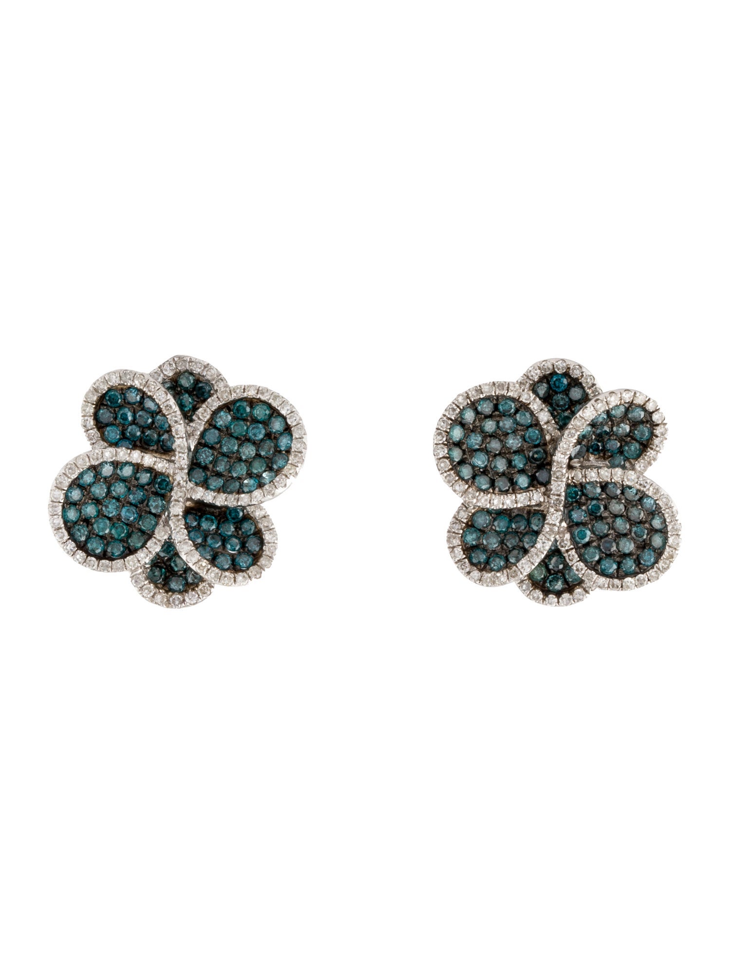 Effy Jewelry 14K 2.21ctw Diamond Flower Earclips