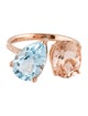 Effy Jewelry 14K Topaz, Morganite & Diamond Toi et Moi Ring