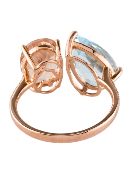 Effy Jewelry 14K Topaz, Morganite & Diamond Toi et Moi Ring