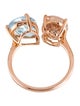 Effy Jewelry 14K Topaz, Morganite & Diamond Toi et Moi Ring