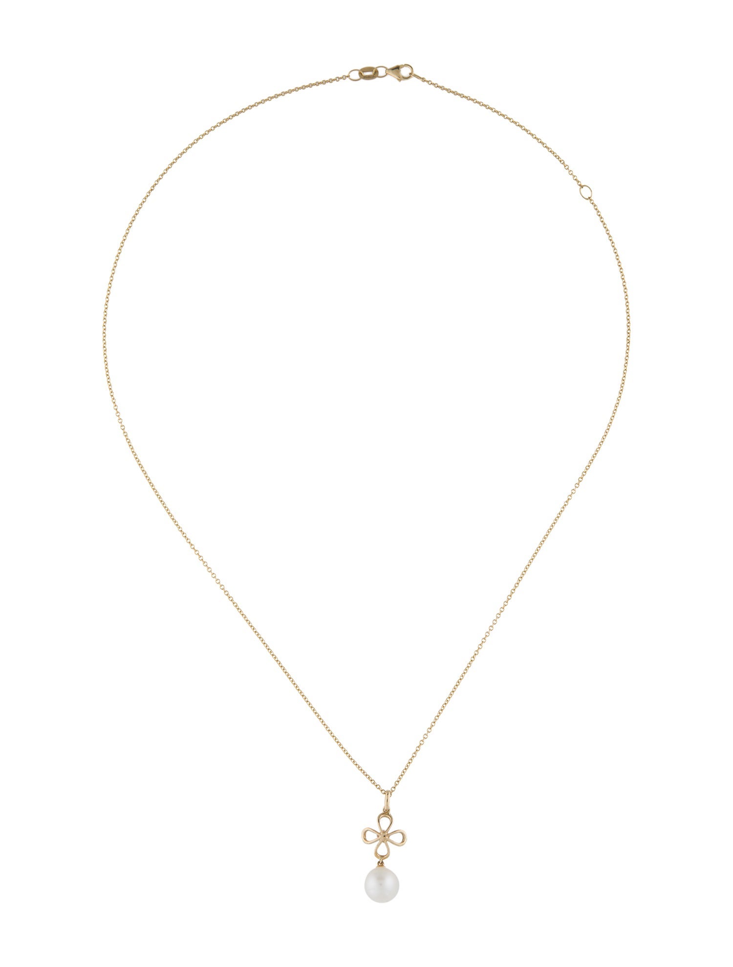 Effy Jewelry 14K Pearl & Diamond Flower Pendant Necklace