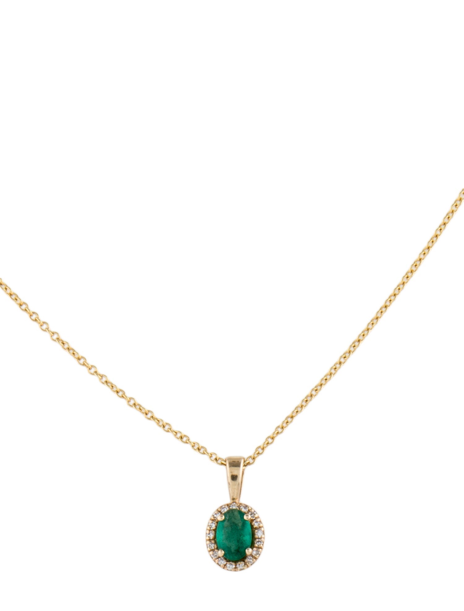 Effy Jewelry 14K Emerald & Diamond Pendant Necklace