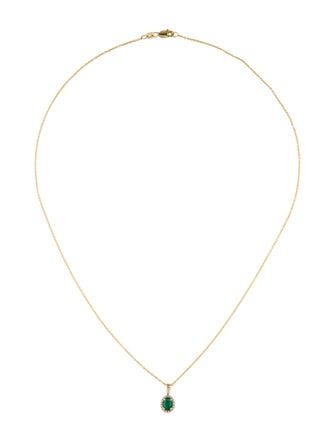 Effy Jewelry 14K Emerald & Diamond Pendant Necklace