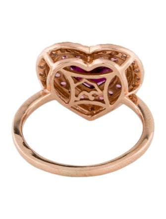 Effy Jewelry 14K Rhodolite, Tourmaline, & Diamond Heart Cocktail Ring