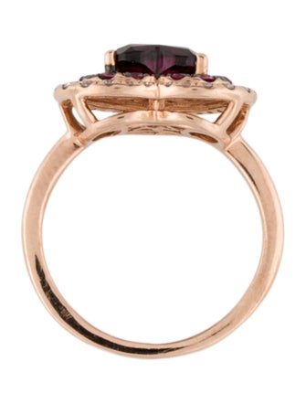 Effy Jewelry 14K Rhodolite, Tourmaline, & Diamond Heart Cocktail Ring