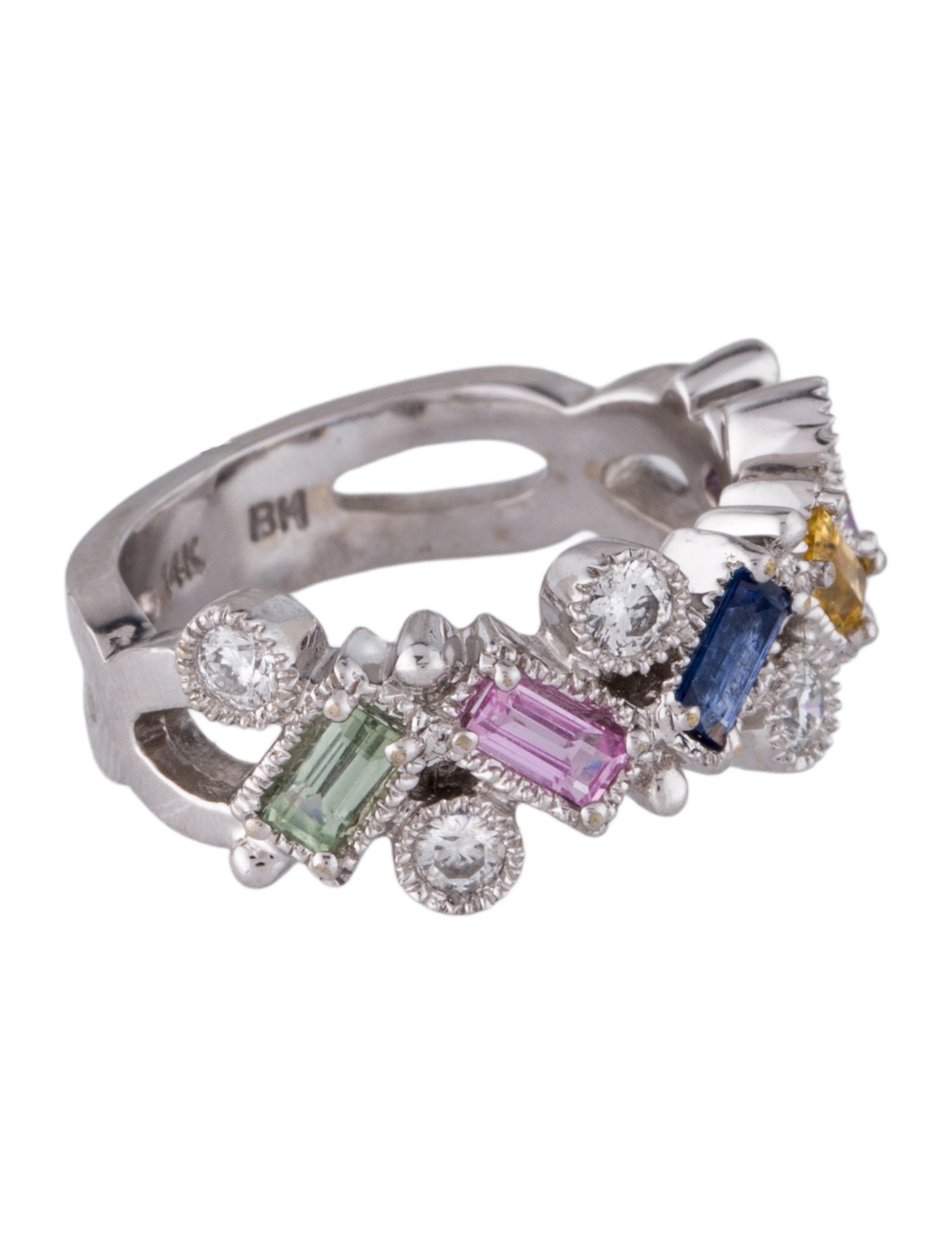 Effy Jewelry 14K 1.25ctw Multicolor Sapphire & Diamond Ring