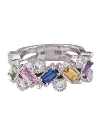 Effy Jewelry 14K 1.25ctw Multicolor Sapphire & Diamond Ring