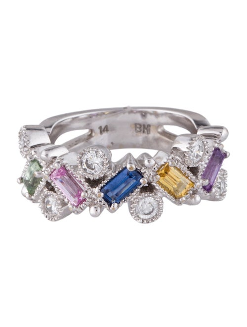 Effy Jewelry 14K 1.25ctw Multicolor Sapphire & Diamond Ring