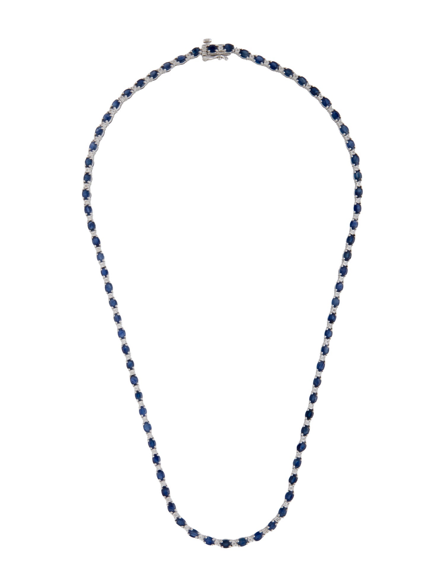 Effy Jewelry Sapphire & Diamond Tennis Link Necklace
