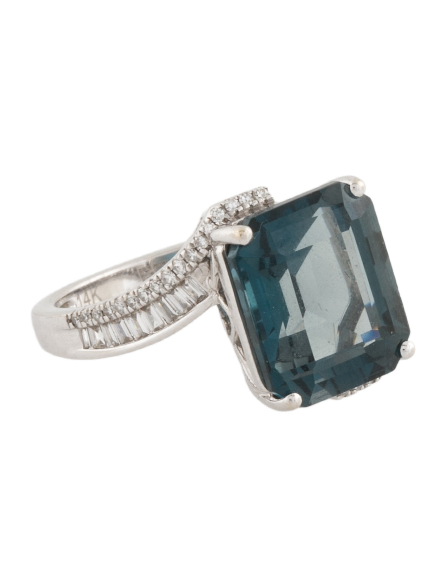 Effy Jewelry 14K 7.30ct Topaz & Diamond Cocktail Ring