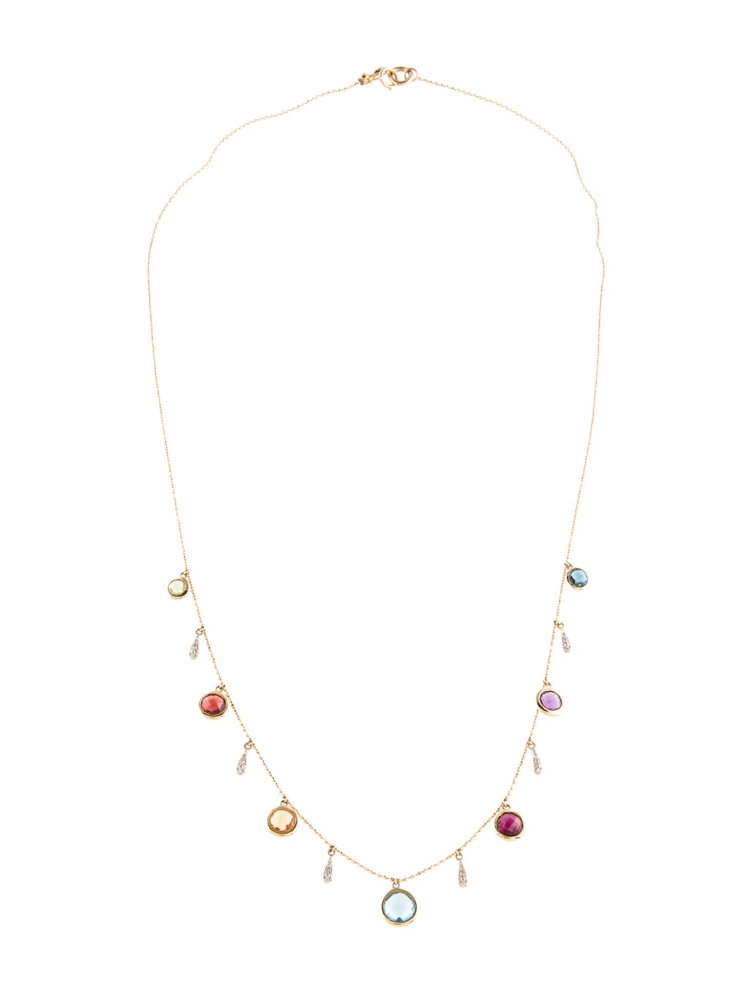 Effy Jewelry 14K Diamond & Multistone Station Necklace