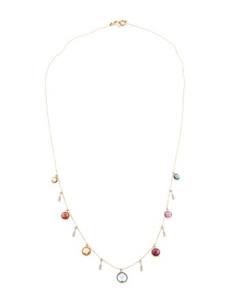 Effy Jewelry 14K Diamond & Multistone Station Necklace