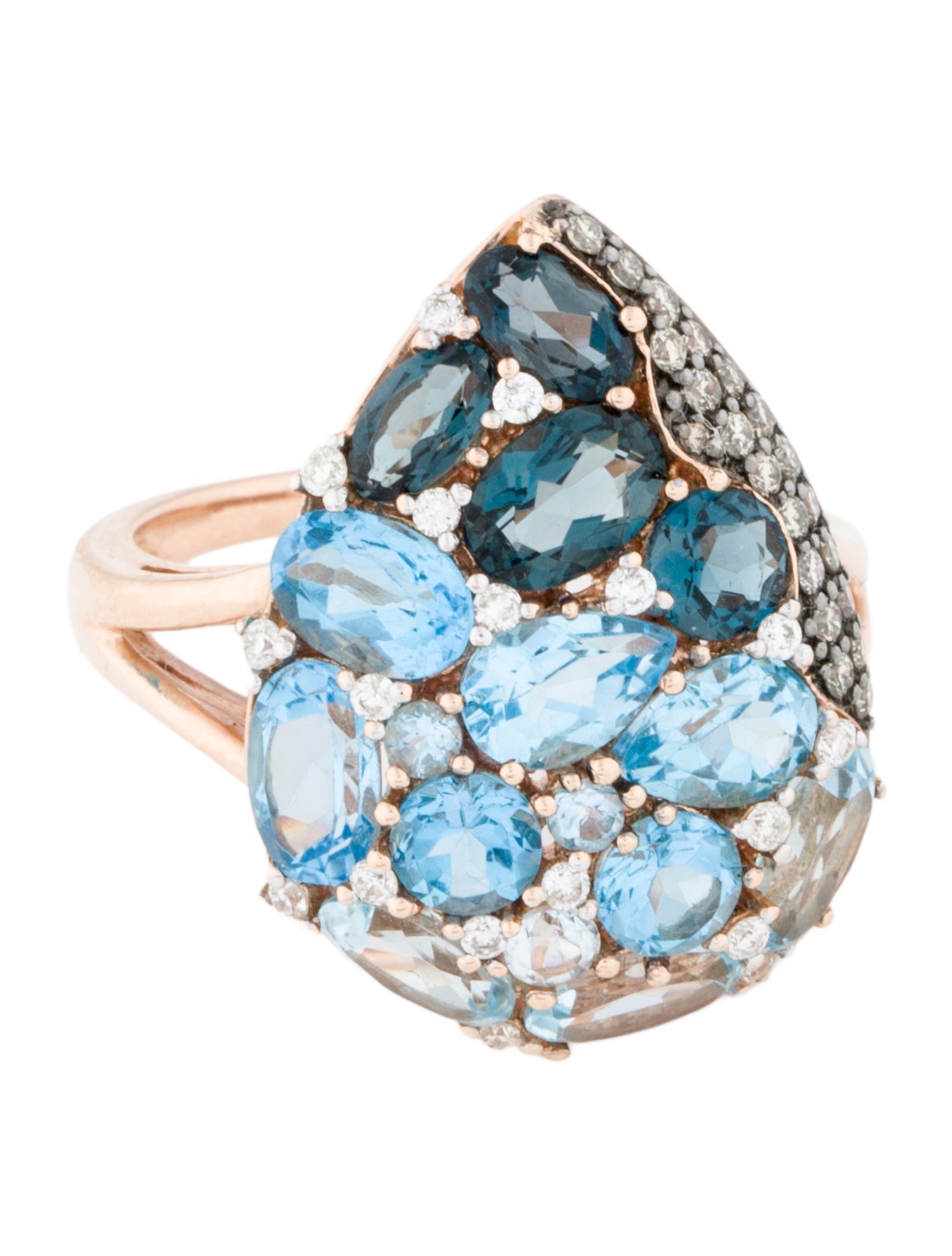 Effy Jewelry 14K Topaz & Diamond Cocktail Ring