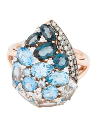Effy Jewelry 14K Topaz & Diamond Cocktail Ring