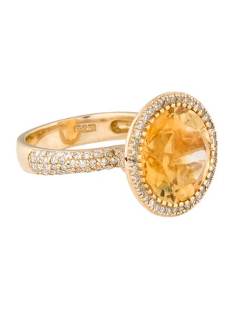 Effy Jewelry 14K 7.35ct Citrine & Diamond Cocktail Ring