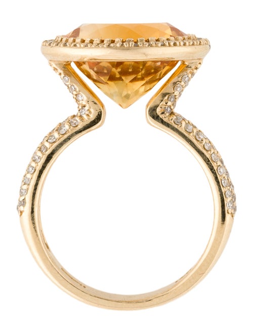 Effy Jewelry 14K 7.35ct Citrine & Diamond Cocktail Ring