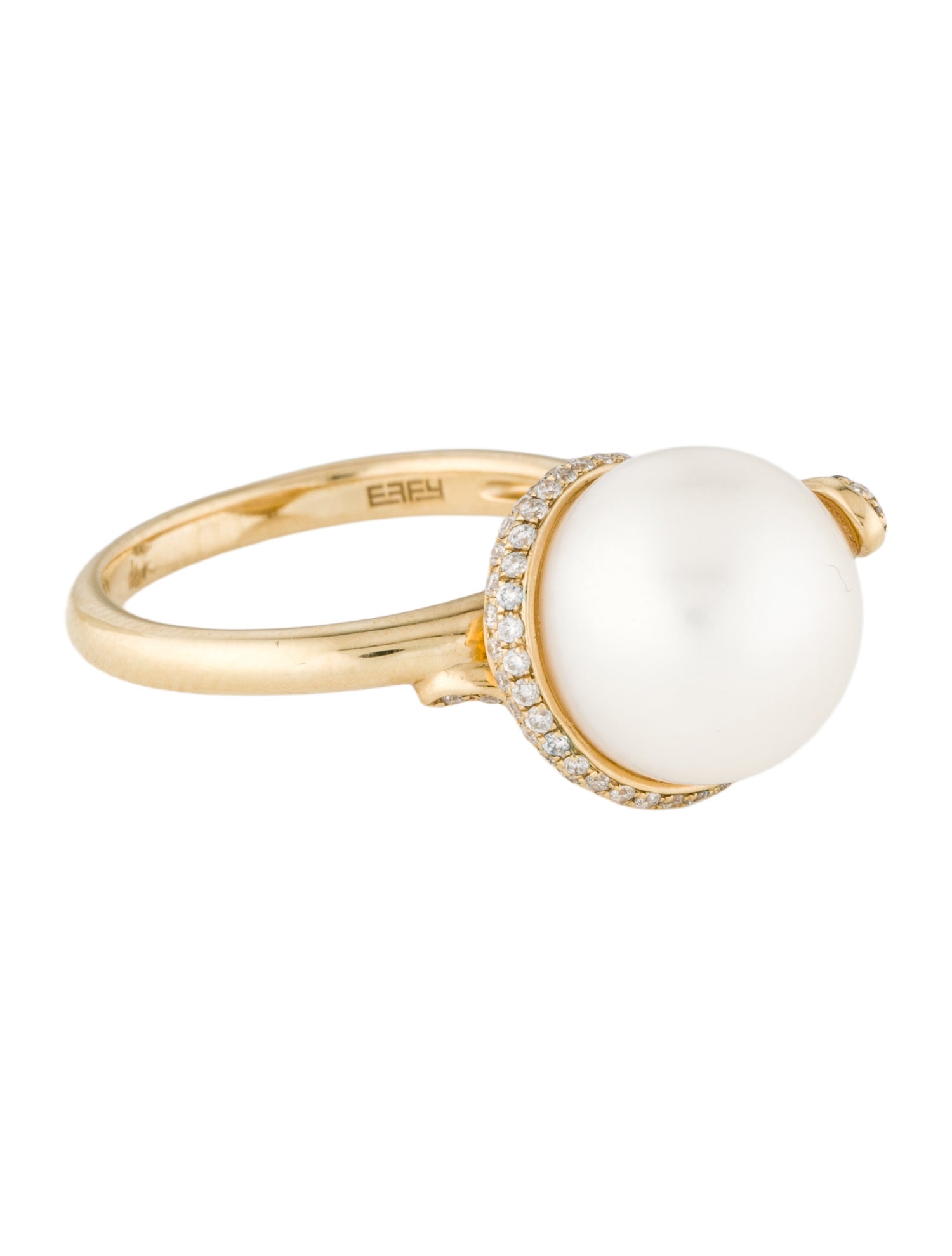 Effy Jewelry 14k Pearl & Diamond Snake Cocktail Ring