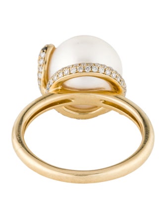 Effy Jewelry 14k Pearl & Diamond Snake Cocktail Ring