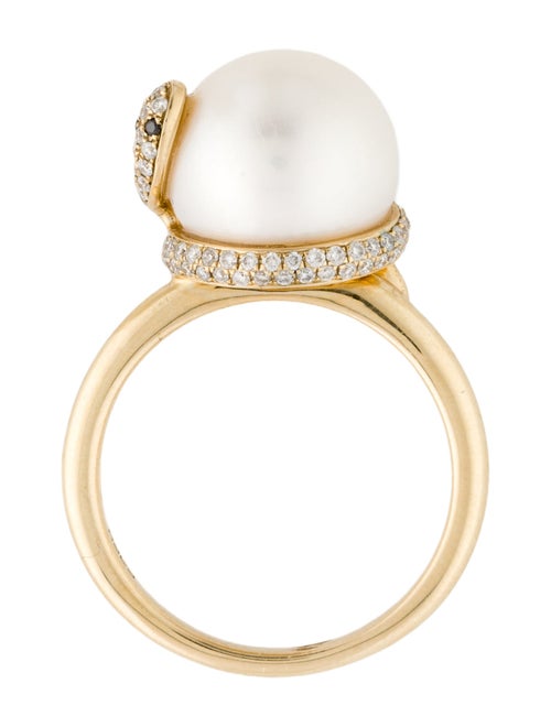 Effy Jewelry 14k Pearl & Diamond Snake Cocktail Ring