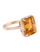 Effy Jewelry 14K 7.30ct Citrine & Diamond Cocktail Ring