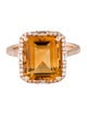 Effy Jewelry 14K 7.30ct Citrine & Diamond Cocktail Ring