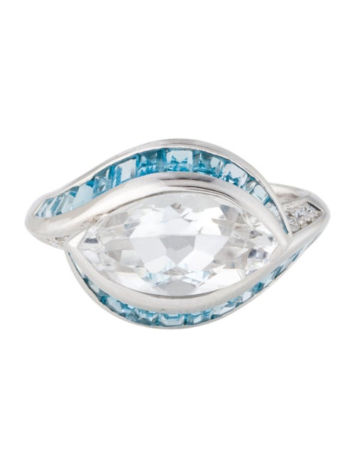 Effy Jewelry 14K 6.40ctw Topaz & Diamond Cocktail Ring