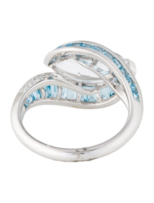 Effy Jewelry 14K 6.40ctw Topaz & Diamond Cocktail Ring