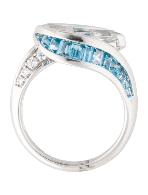 Effy Jewelry 14K 6.40ctw Topaz & Diamond Cocktail Ring
