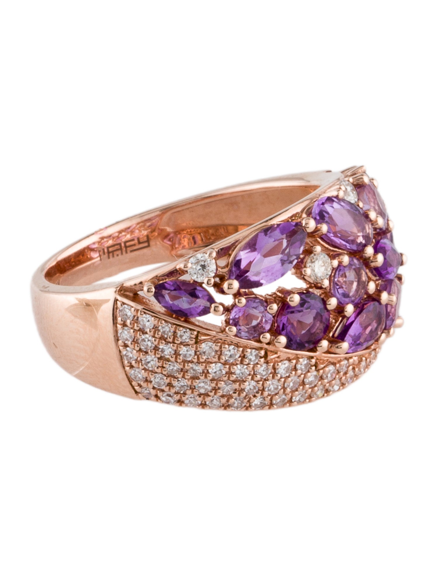 Effy Jewelry 2.30ctw Amethyst & Diamond Band