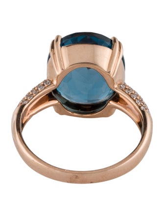 Effy Jewelry 14K 6.77ct Topaz & Diamond Cocktail Ring