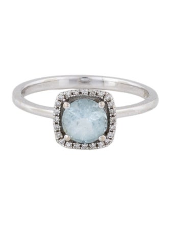 Effy Jewelry 14K Aquamarine & Diamond Cocktail Ring
