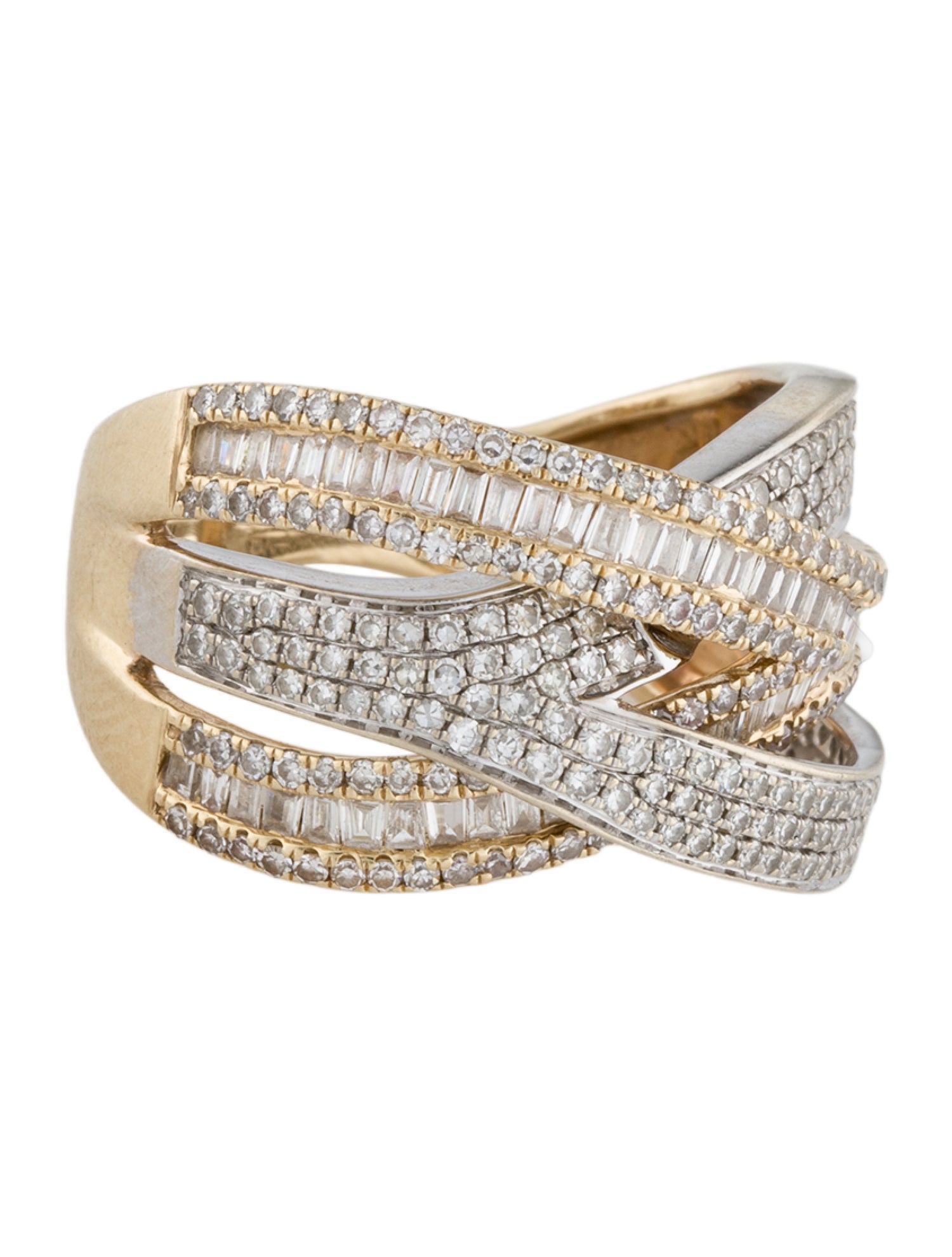 Effy Jewelry 14K 1.04ctw Diamond Crossover Cocktail Ring