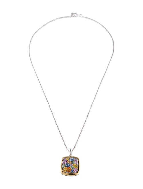 Effy Jewelry Two-Tone Sapphire Pendant Necklace
