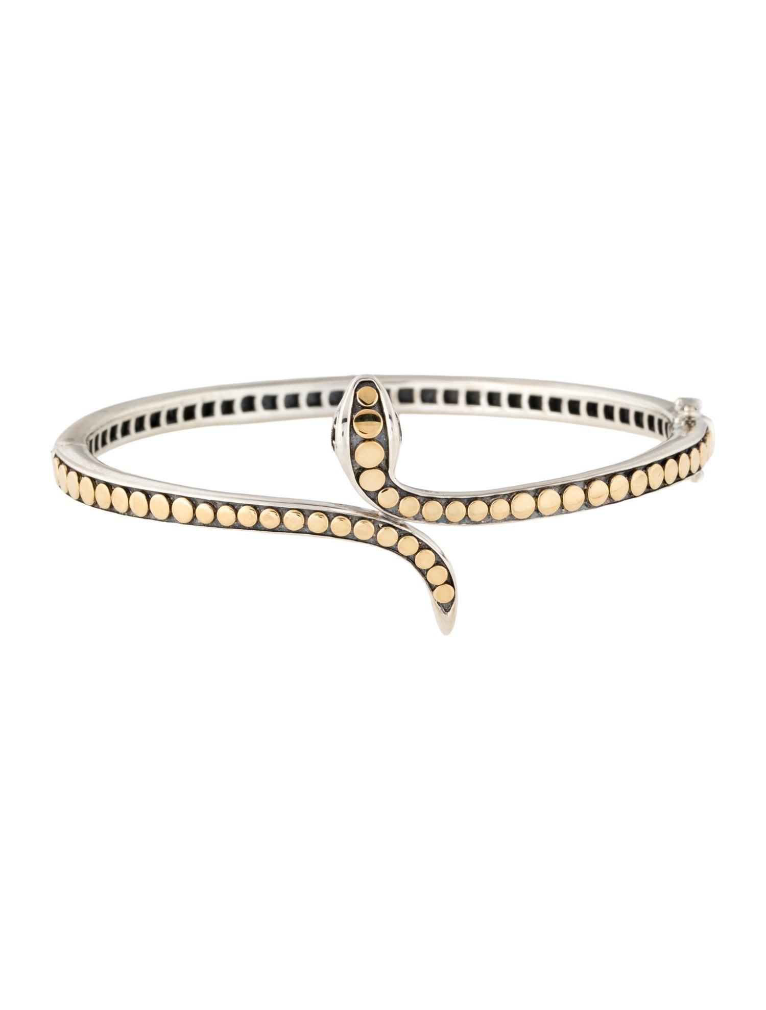 Effy Jewelry Two-Tone Diamond Snake Bangle Bracelet