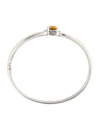 Effy Jewelry Citrine & Diamond Hinged Bangle Bracelet