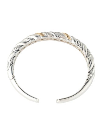 Effy Jewelry Diamond Rope Textured Cuff Bracelet