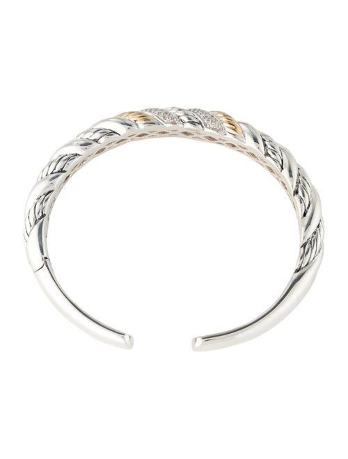 Effy Jewelry Diamond Rope Textured Cuff Bracelet